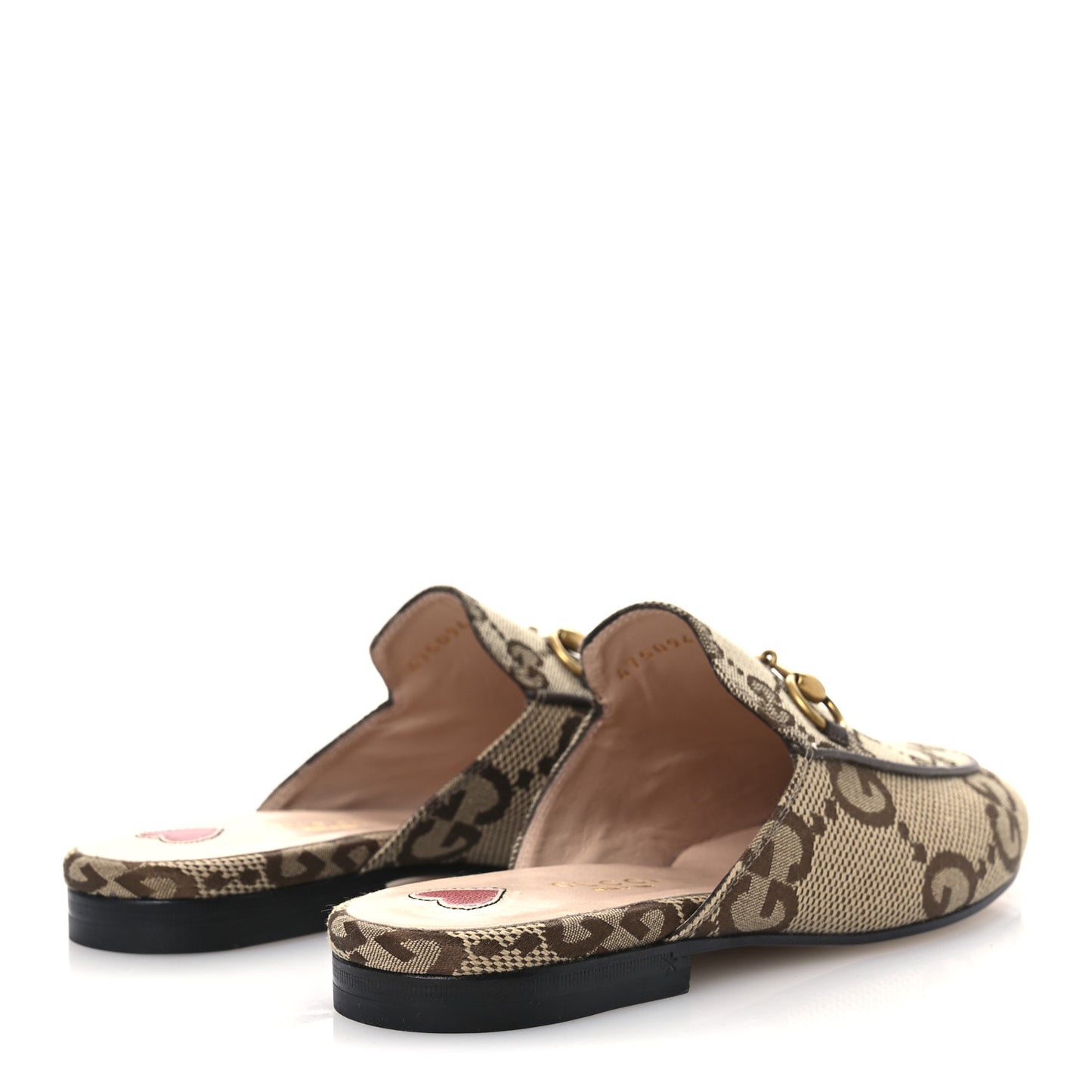 Monogram Jumbo GG Malaga Kid Womens Princetown Slippers 35 Camel Ebony New Acero Beige