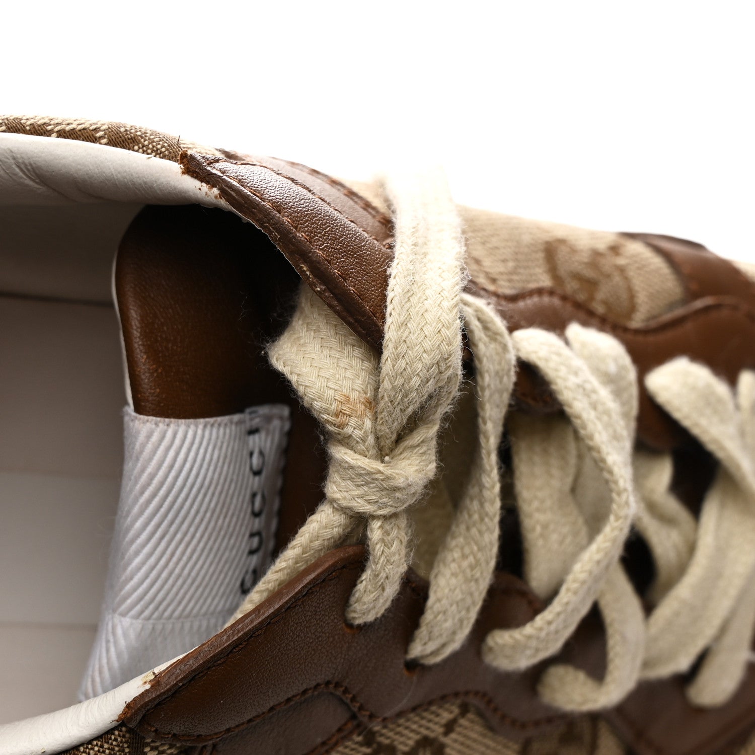 最終お値下げ　GUCCI ミュール 37C ベージュ・ブラウン Gucci Calfskin GG Monogram Womens Platform 55mm Sneakers 39
