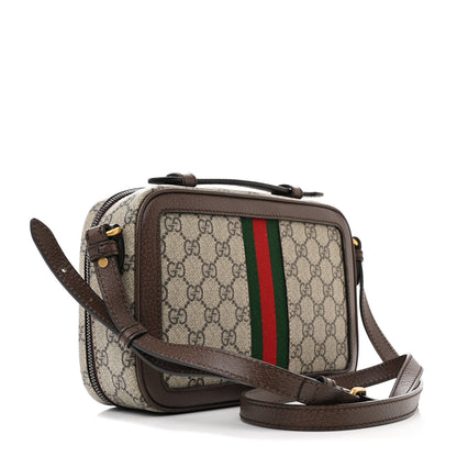 Gucci GG Supreme Monogram Web Small Ophidia Top Handle Shoulder Bag Brown 3 of 11