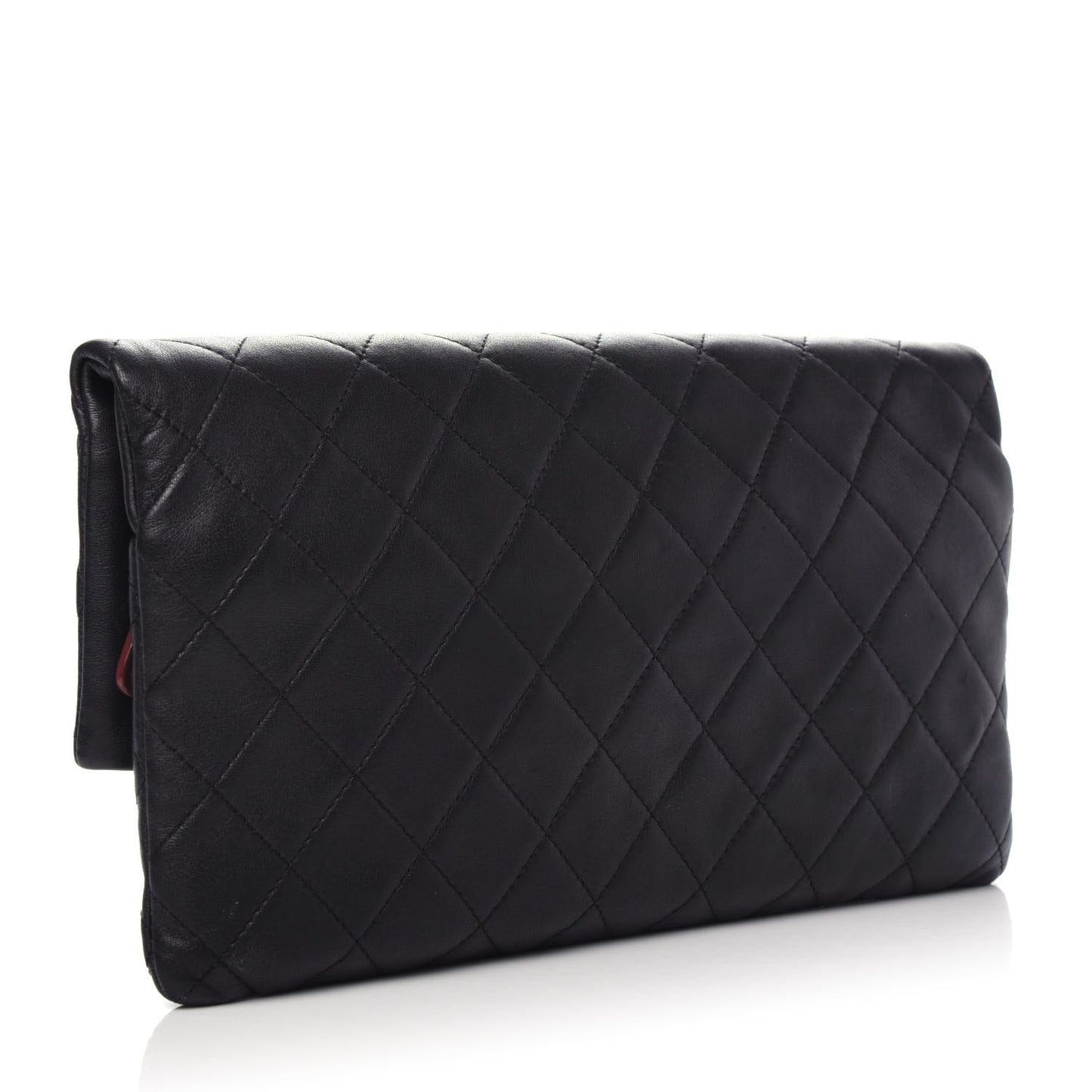Lambskin Quilted CC Beauty Clutch Black