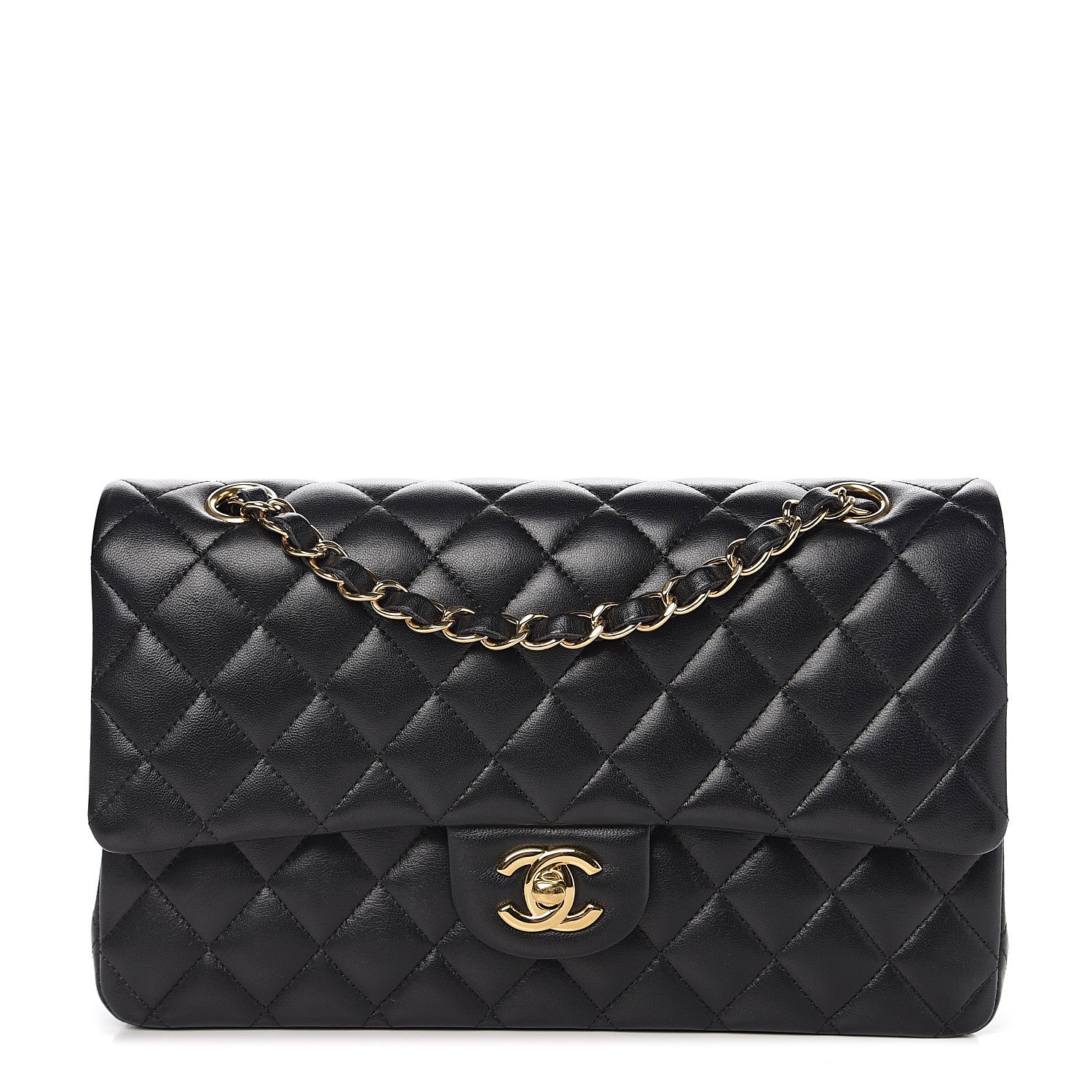 Chanel Lambskin Quilted Medium Double Flap Black 1 of 14
