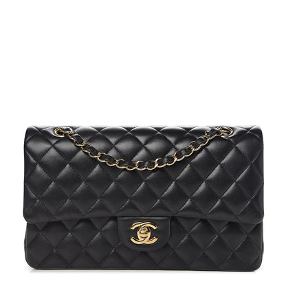 Chanel Lambskin Quilted Medium Double Flap Black 1 of 14