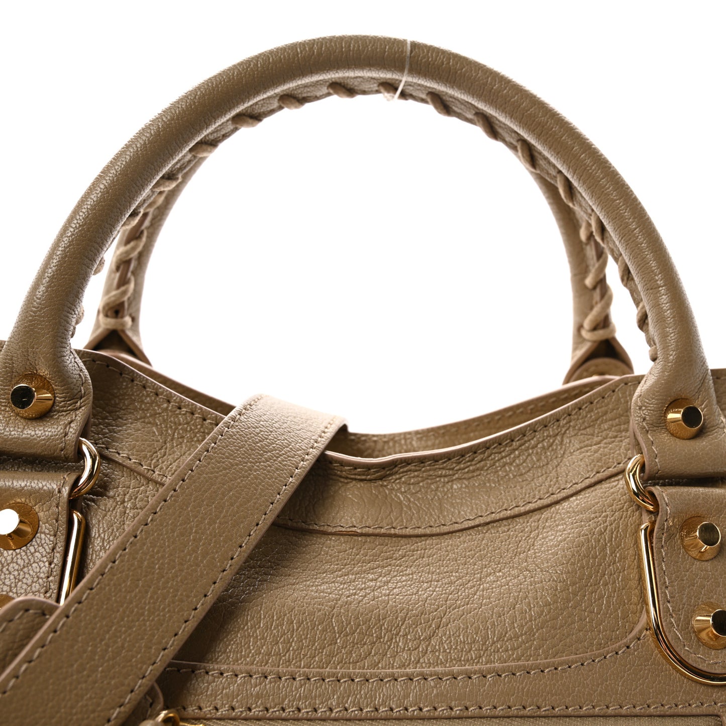 Chevre Gold Metallic Edge Hardware City Beige Latte