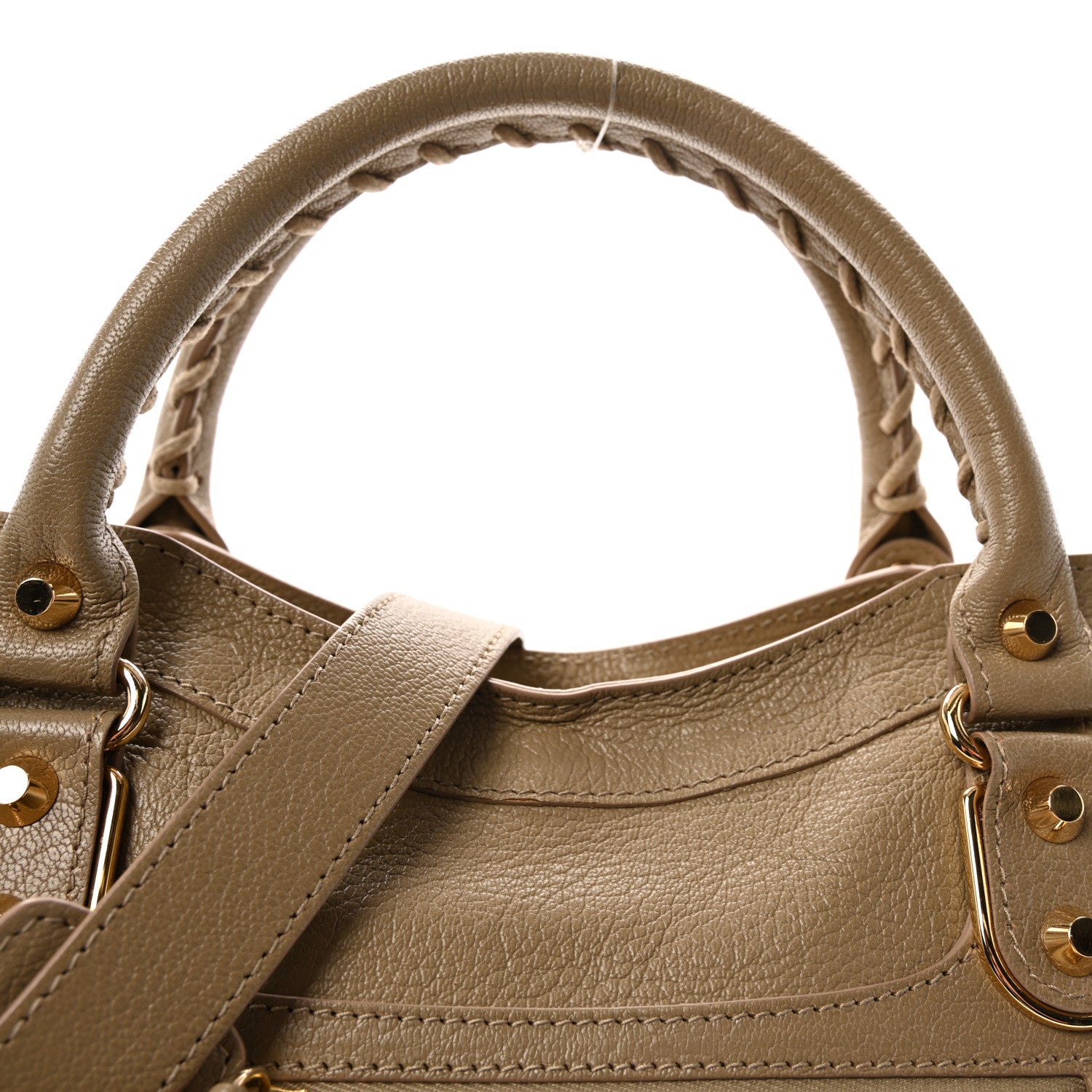Balenciaga Chevre Gold Metallic Edge Hardware City Beige Latte 9 of 11