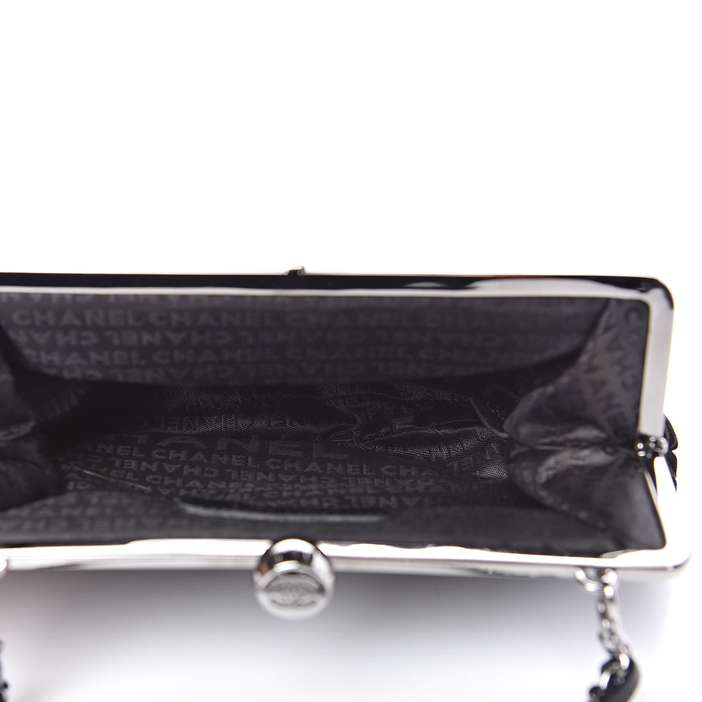 Suede Camellia Embossed Clutch Bag Black
