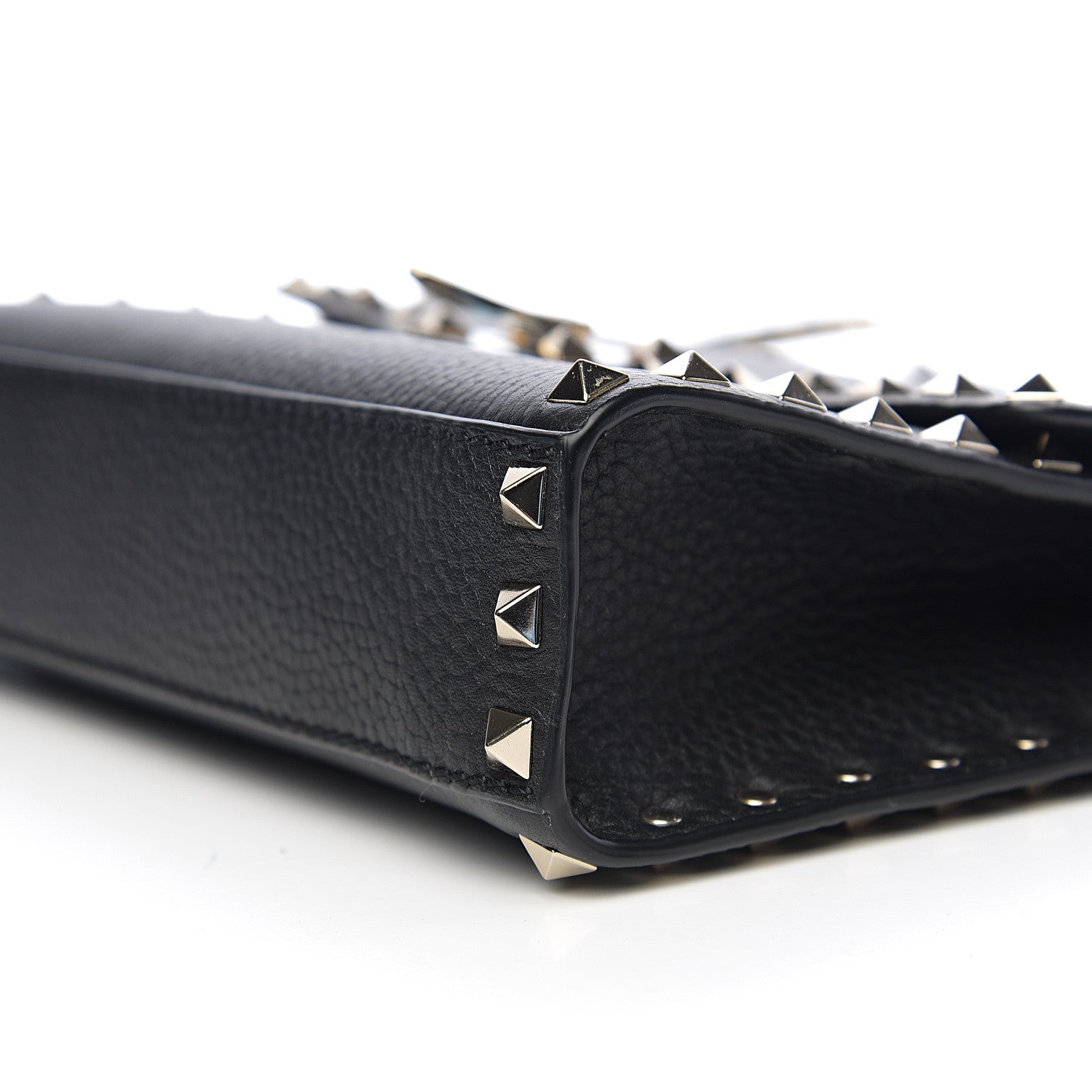 Valentino Garavani Pebbled Calfskin Medium Rockstud Flip Lock Crossbody Bag Black 7 of 8