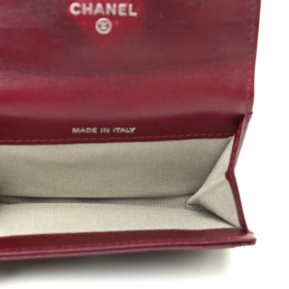 Chanel Patent Brilliant Flap Card Holder Burgundy 5 of 9