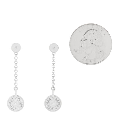 Hermes 18K White Gold Diamond Gambade Clou de Selle Earrings 2 of 4