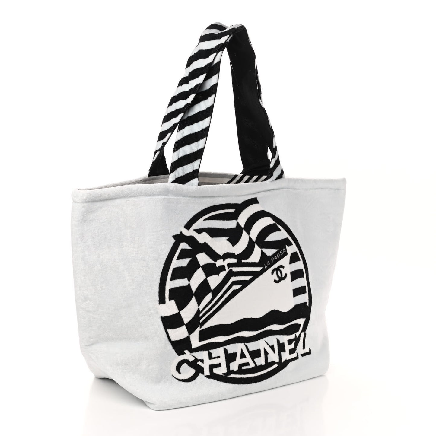 Terry Cloth Cotton La Pausa Bay Reversible Beach Tote
