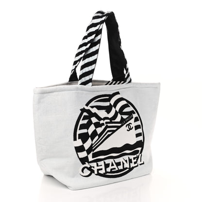Chanel Terry Cloth Cotton La Pausa Bay Reversible Beach Tote 4 of 13