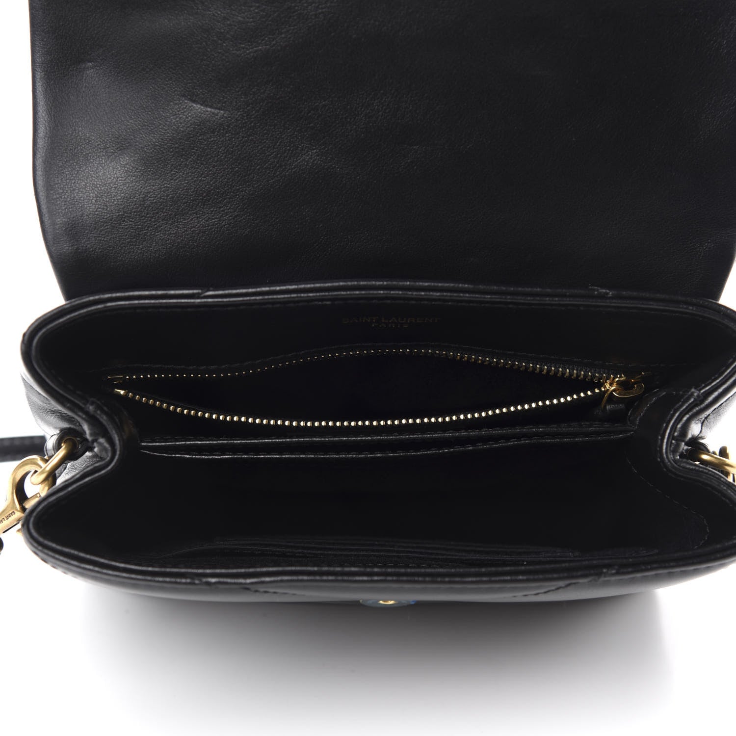 Saint Laurent Calfskin Y Quilted Monogram Toy Loulou Crossbody Bag Black 5 of 13