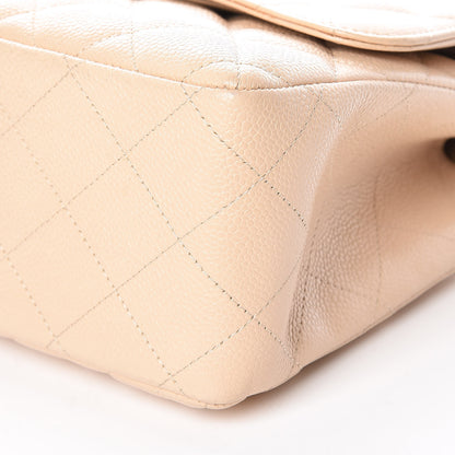 Chanel Caviar Quilted Jumbo Double Flap Beige Clair 9 of 14