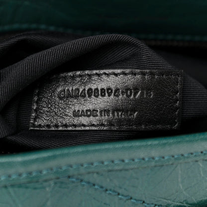 Saint Laurent Crinkled Calfskin Matelasse Monogram Medium Niki Chain Satchel Peacock Green 9 of 10