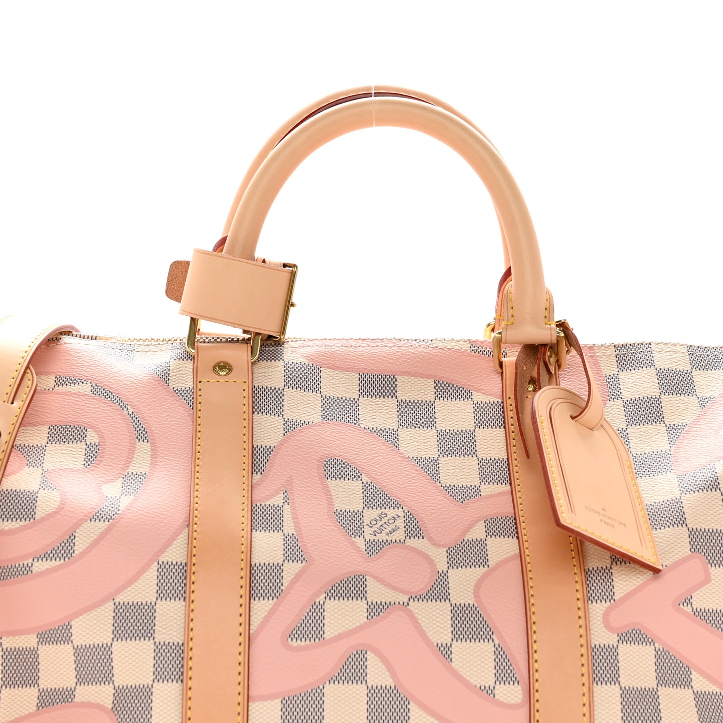 Damier Azur Tahitienne Keepall Bandouliere 50 Rose Ballerine