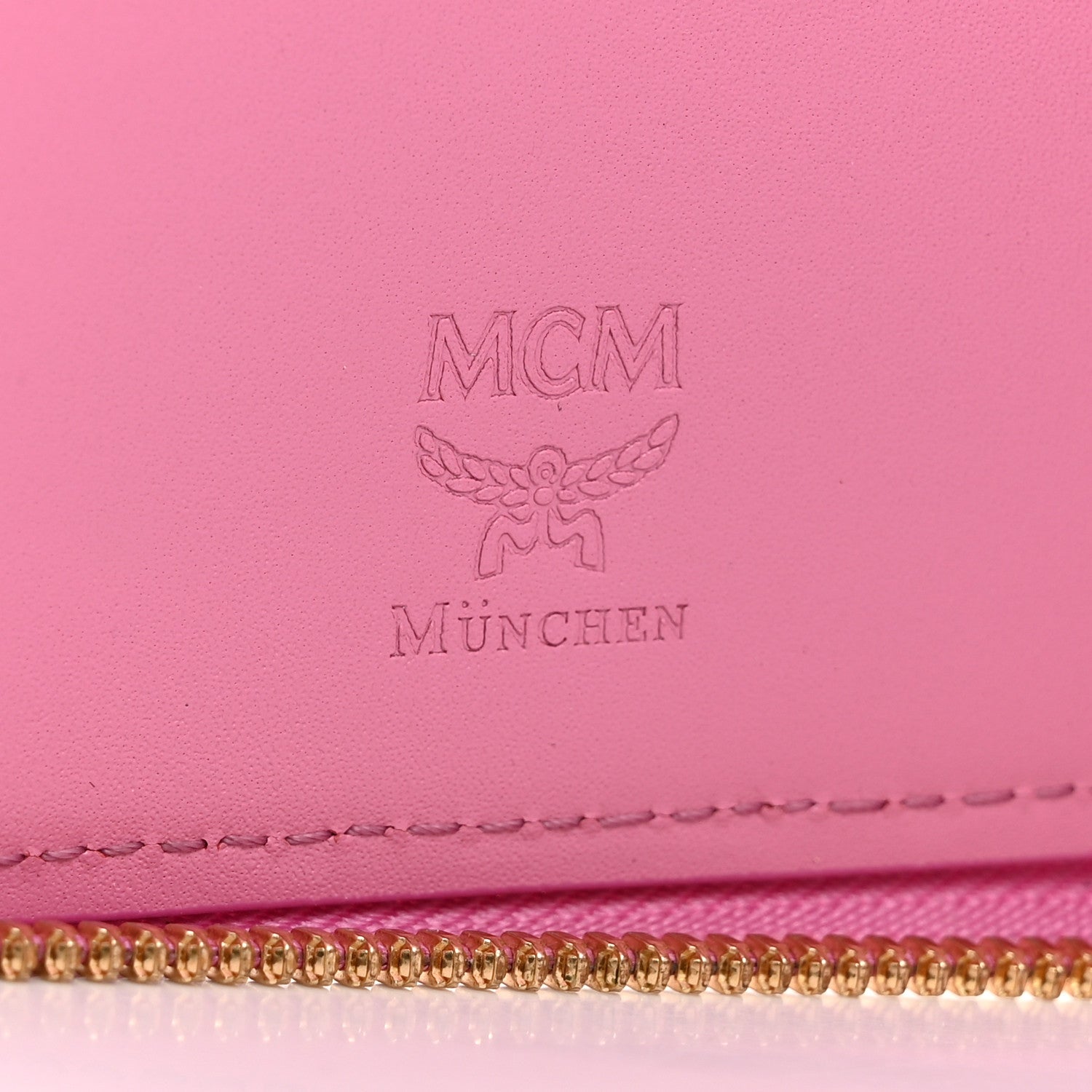 MCM Visetos Zip Around Wallet Pink 6 of 8