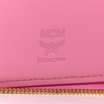 MCM Visetos Zip Around Wallet Pink 6 of 8