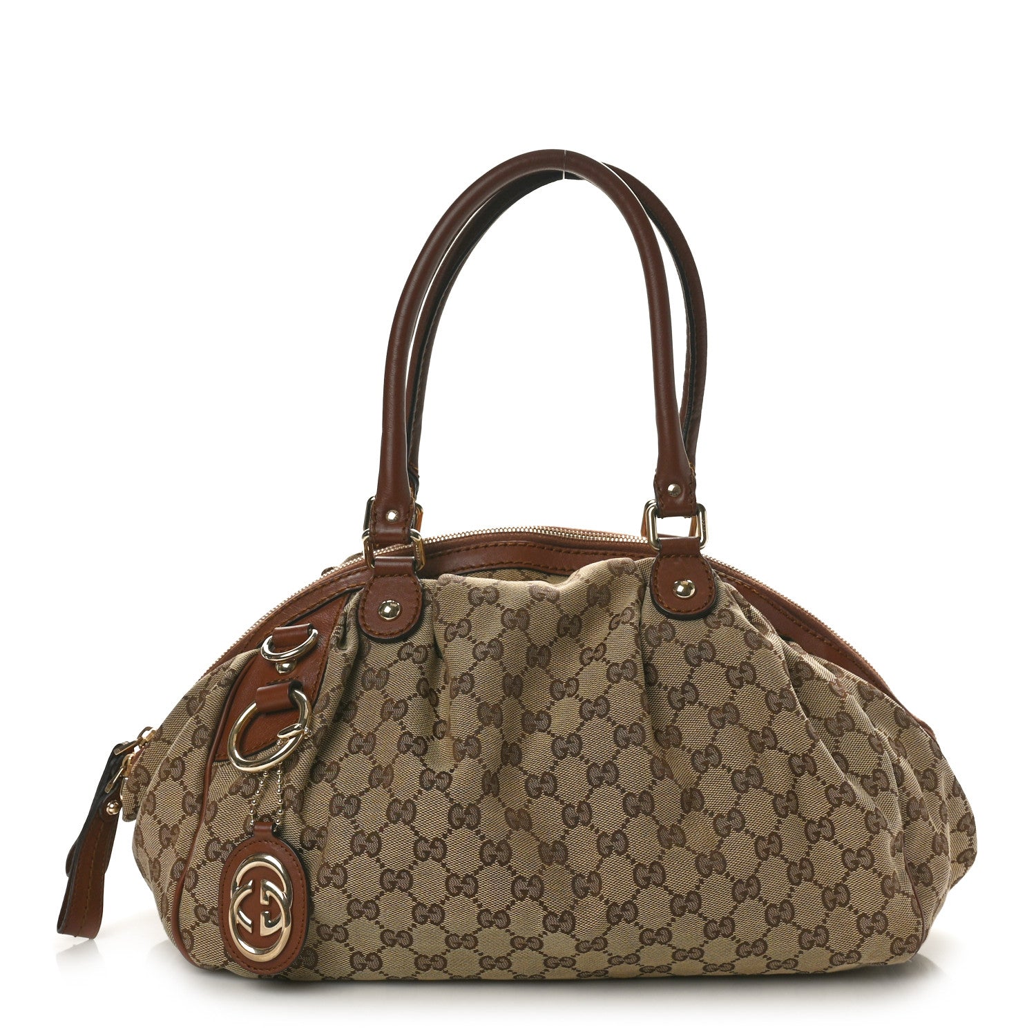 Gucci Monogram Medium Sukey Boston Brown 1 of 10