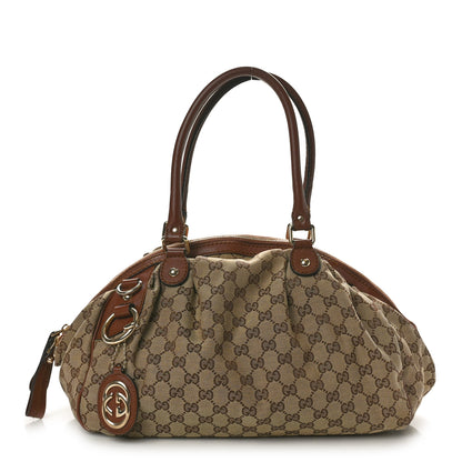 Gucci Monogram Medium Sukey Boston Brown 1 of 10