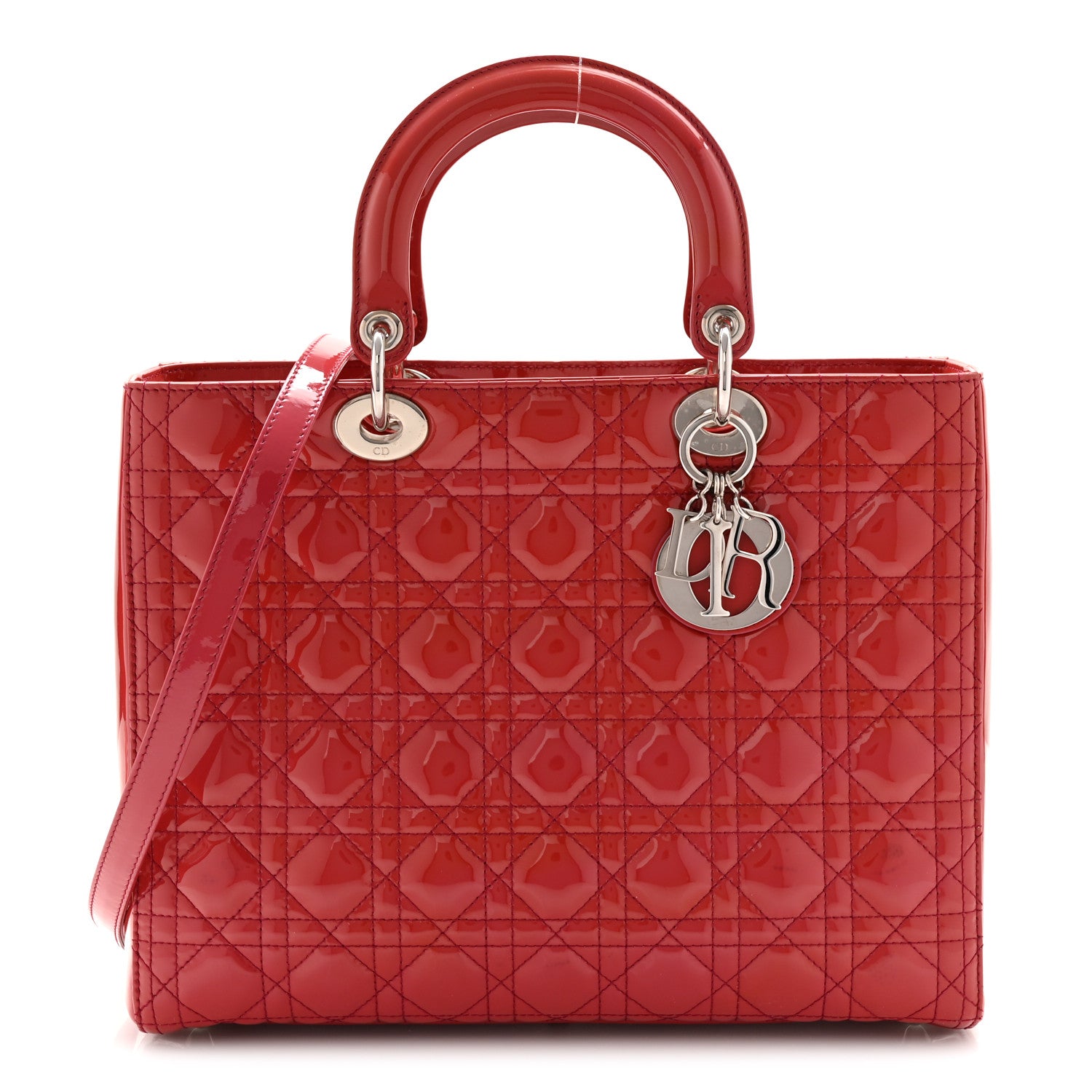 Christian Dior Patent Cannage Large Lady Dior Fuchsia 1 of 10