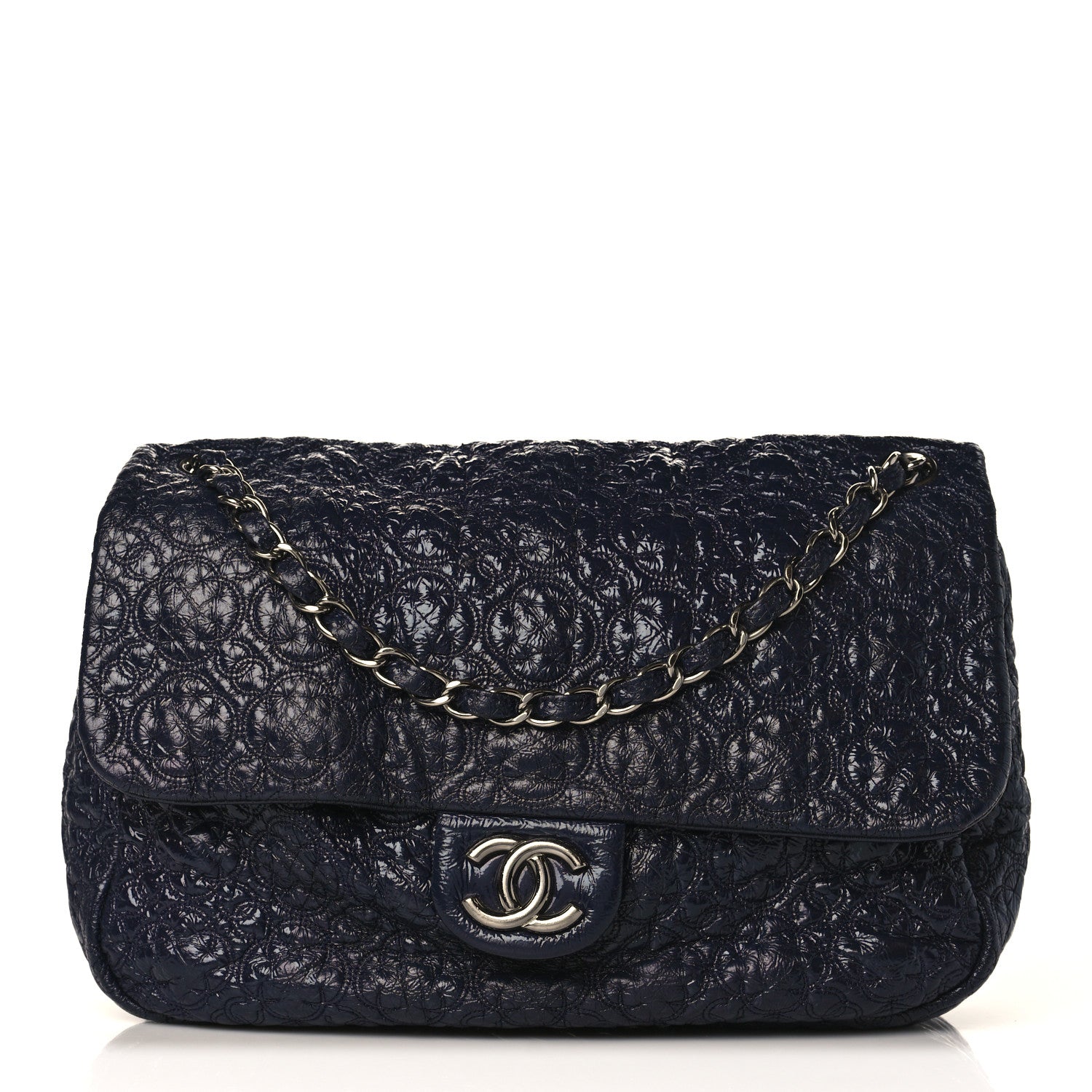 Chanel Vinyl Rock In Moscow Single Flap Navy 1 of 8