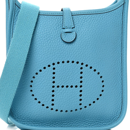 Hermes Taurillon Clemence Evelyne TPM Bleu Du Nord 7 of 10