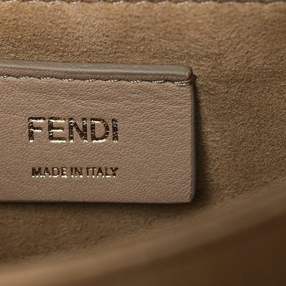 Fendi Vitello Liberty Bi-Color FF 1974 Embossed Small Kan U Shoulder Bag Maya Black 6 of 10