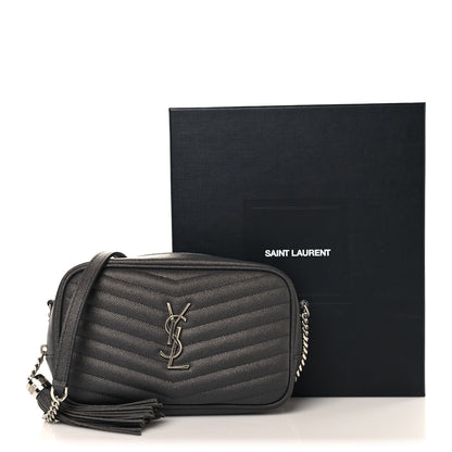 Saint Laurent Grain De Poudre Matelasse Monogram Mini Lou Camera Bag Asphalt 11 of 11