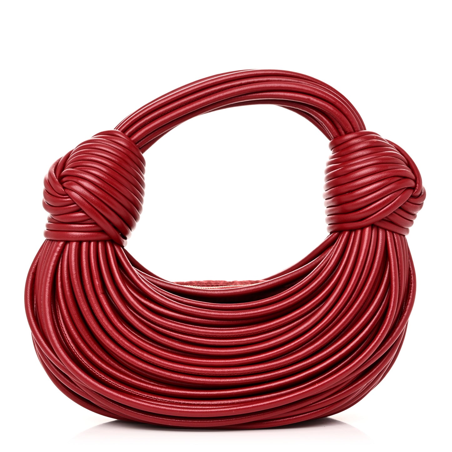 Nappa Mini Tubular Double Knot Dark Red