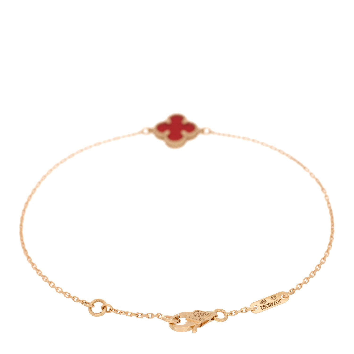 Van Cleef & Arpels 18K Rose Gold Carnelian Sweet Alhambra Bracelet 3 of 5