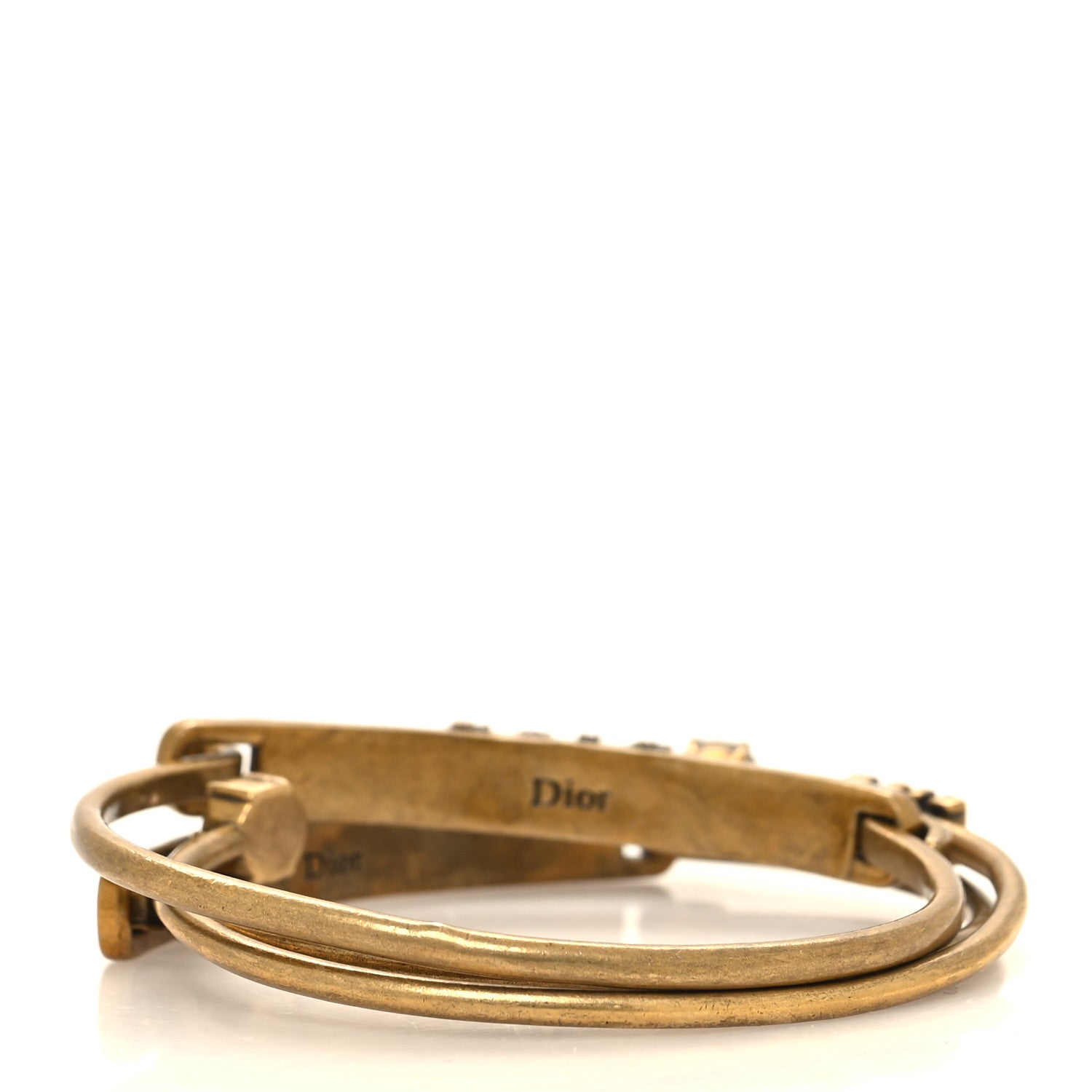 Christian Dior Metal Crystal Dio(r)evolution Bracelet Set Gold