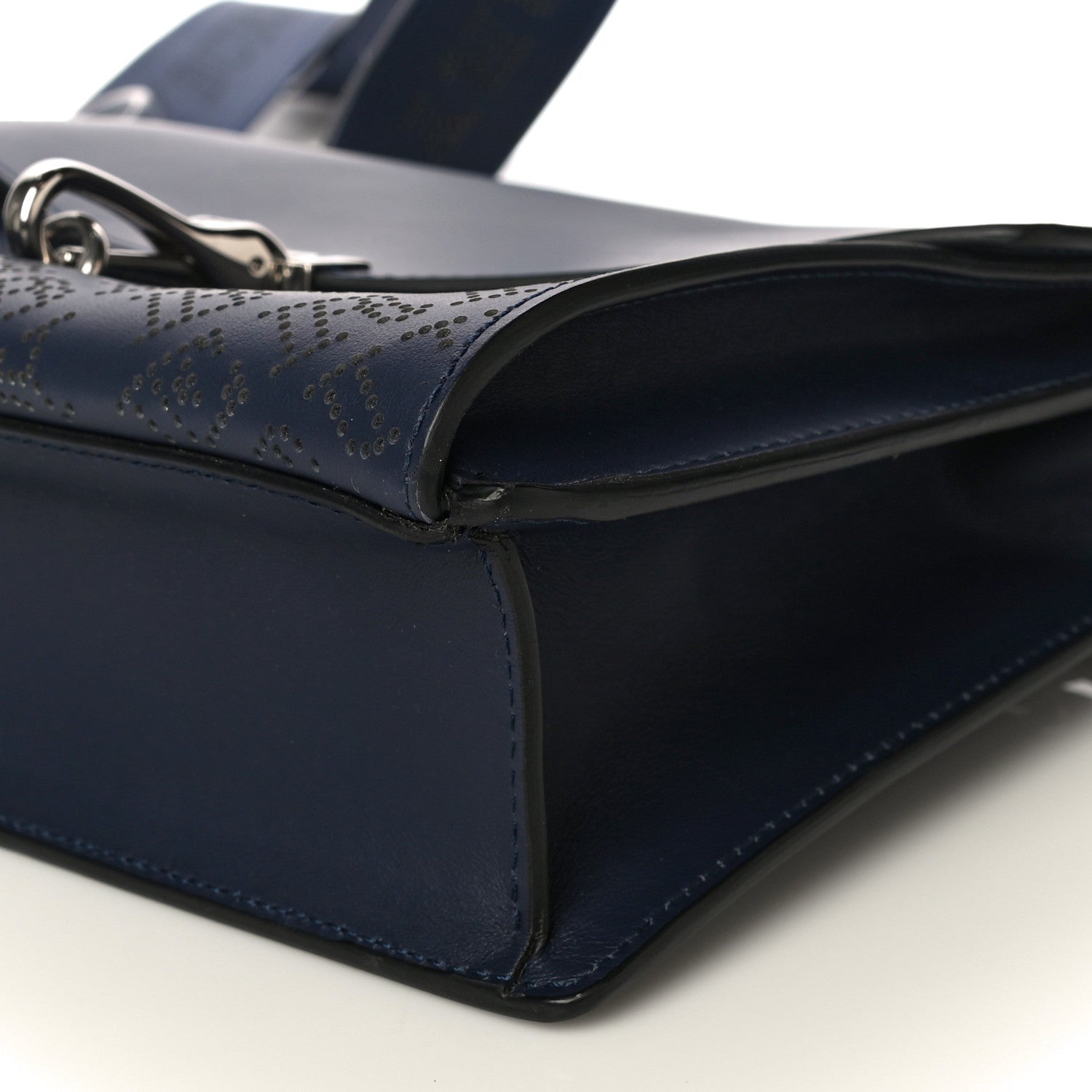 Burberry Calfskin Perforated Small Macken Crossbody Bag Regency Blue 9 of 16