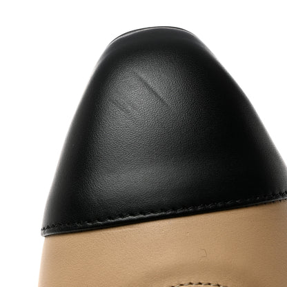 Chanel Lambskin Cap Toe CC Uniform Ballerina Flats 36.5 Beige Black 9 of 10