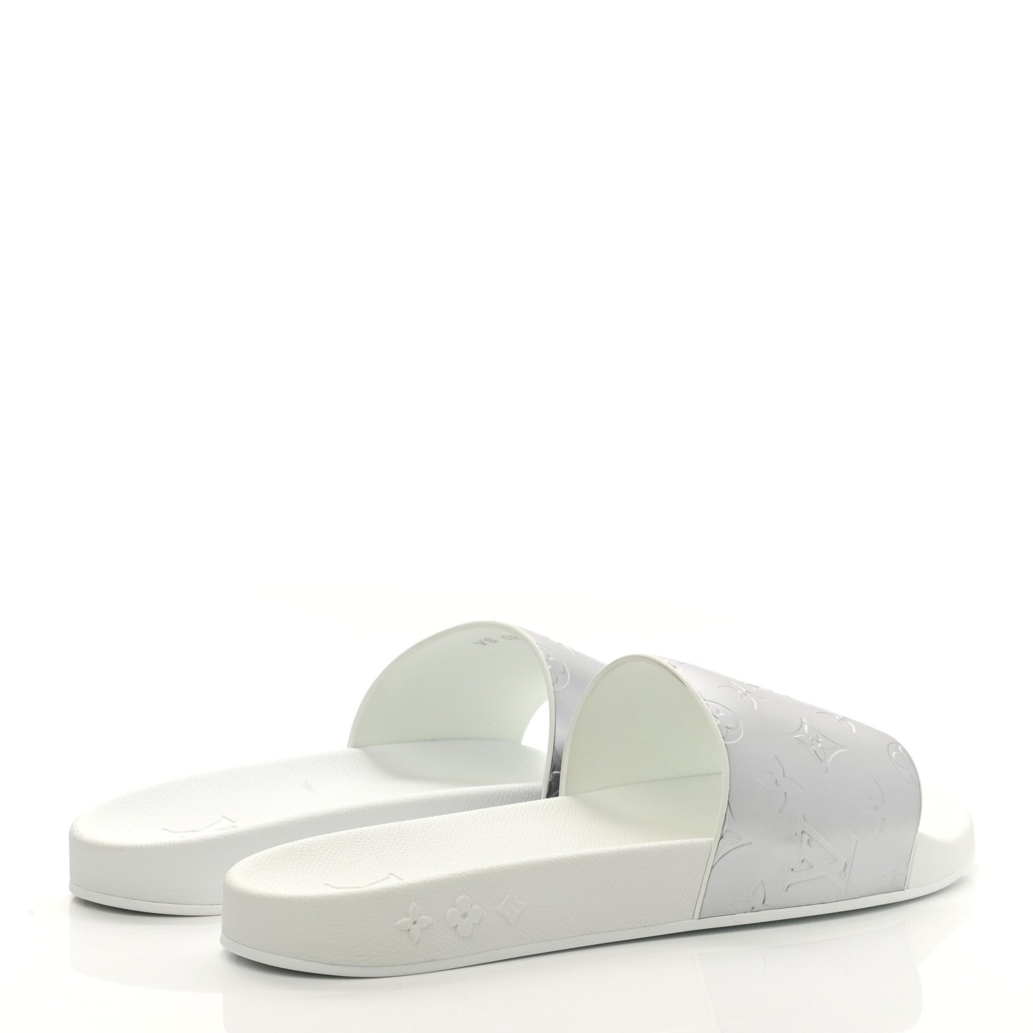 Louis Vuitton Metallic Rubber Embossed Monogram Mens Waterfront Mules 9 4 of 7