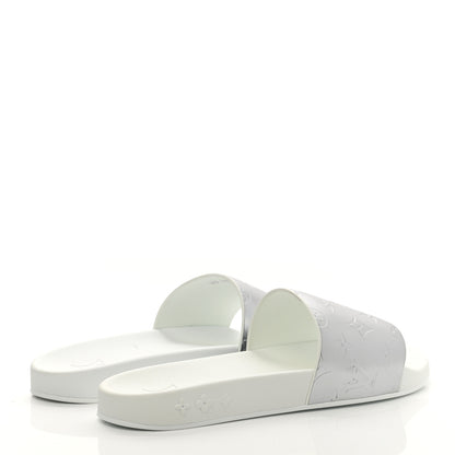 Louis Vuitton Metallic Rubber Embossed Monogram Mens Waterfront Mules 9 4 of 7