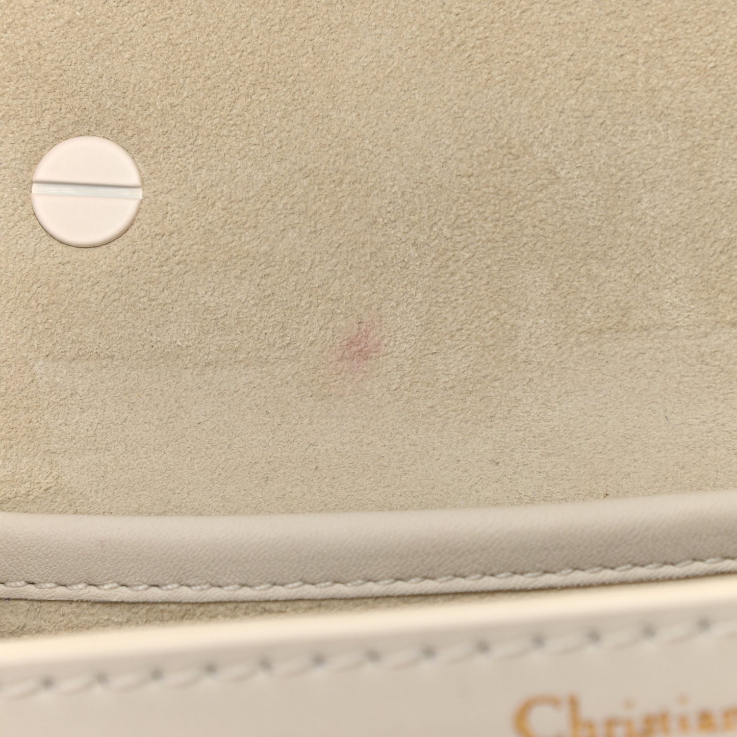 Ultra Matte Calfskin Mini J'Adior Chain Flap Bag White