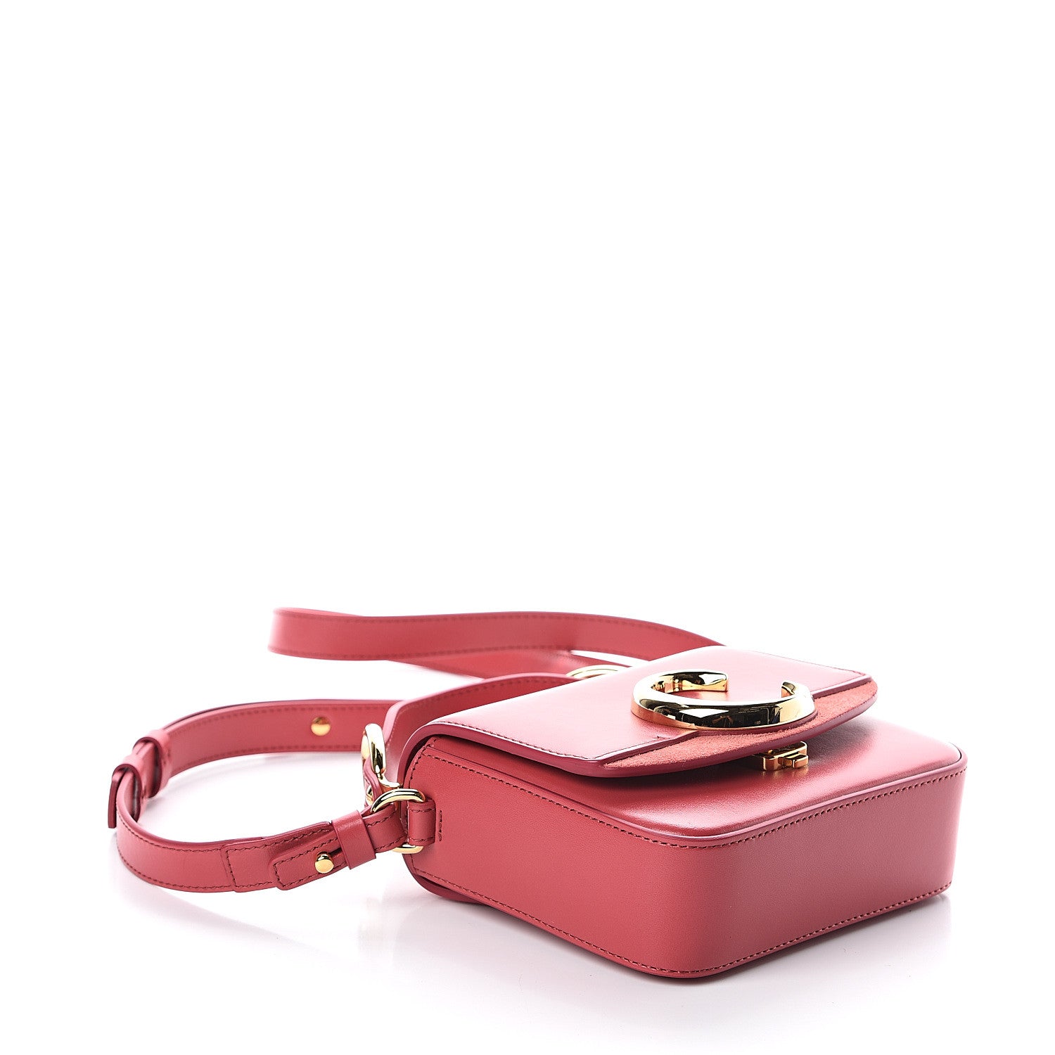 Chloe Shiny Calfskin Suede Mini C Double Carry Scarlet Pink 3 of 7