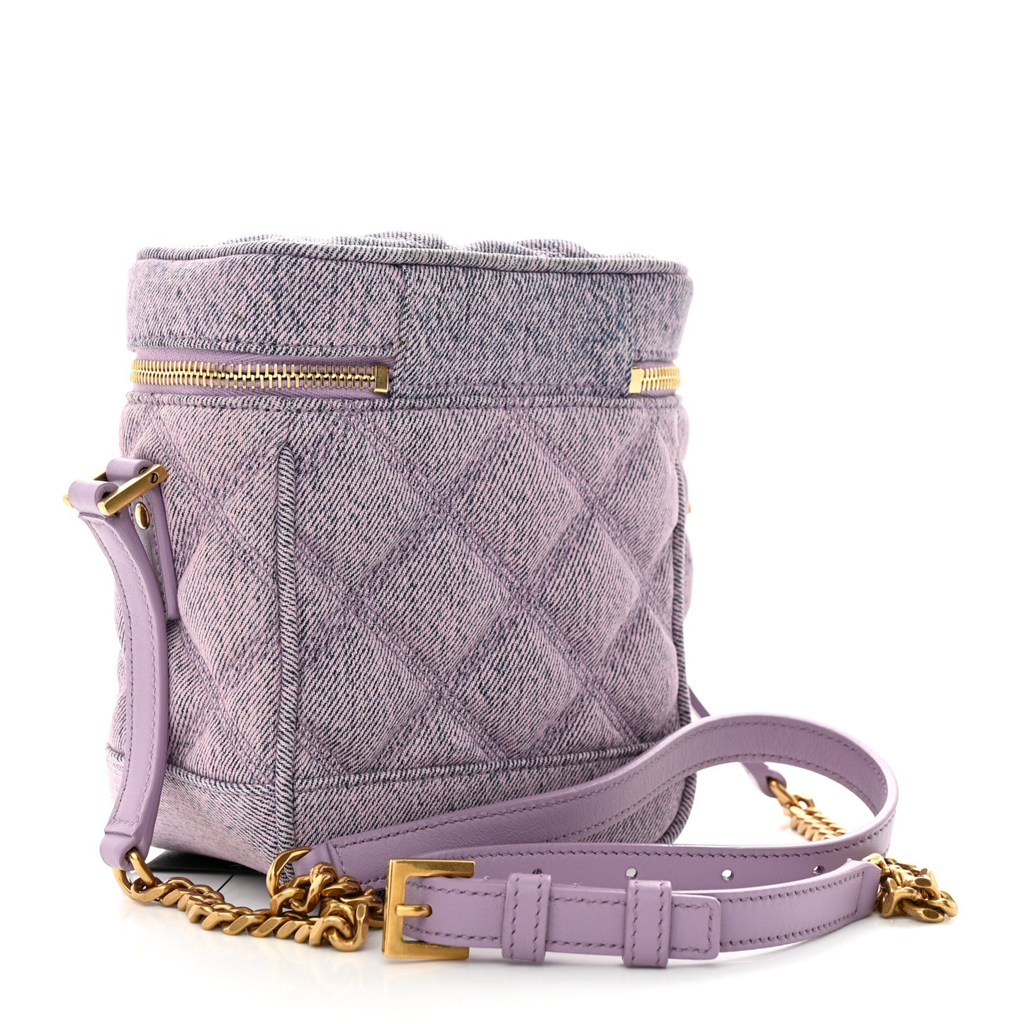 denim Quilted 80's Vanity Bag Bleached Lilac