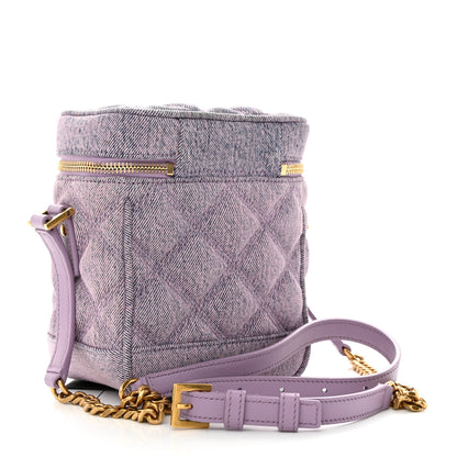 Saint Laurent denim Quilted 80's Vanity Bag Bleached Lilac 3 of 11