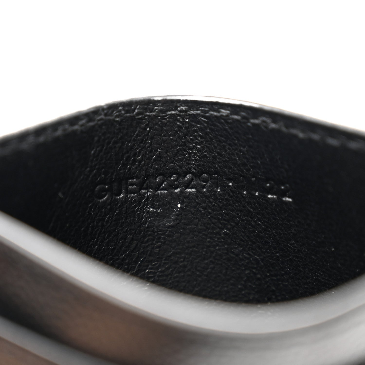 Saint Laurent Grain De Poudre Matelasse Chevron Monochrome Monogram Credit Card Case Black 7 of 7