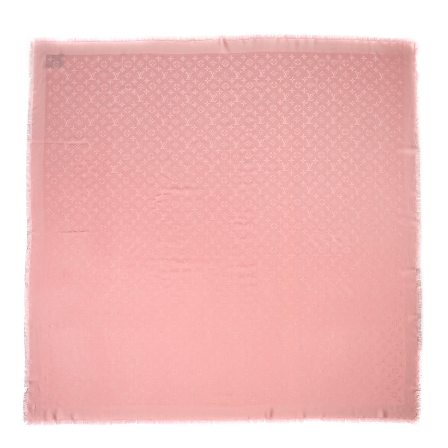 Silk Wool Monogram Denim Shawl Pink