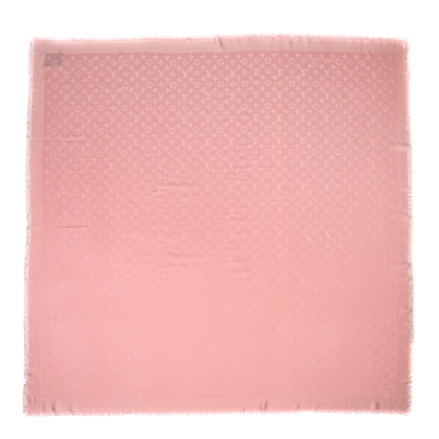 Louis Vuitton Silk Wool Monogram Denim Shawl Pink 1 of 4