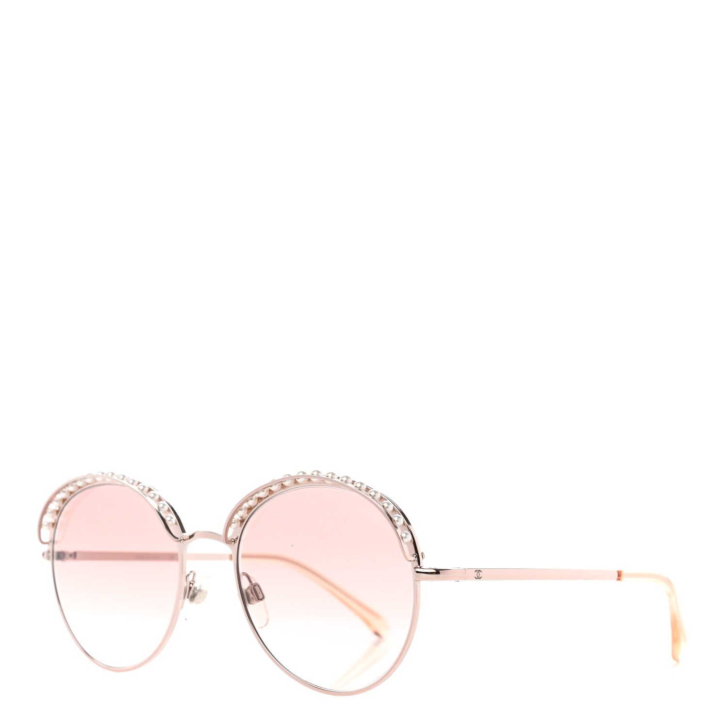 Chanel Pearl Round Sunglasses 4247-H Pink Gold 1 of 7