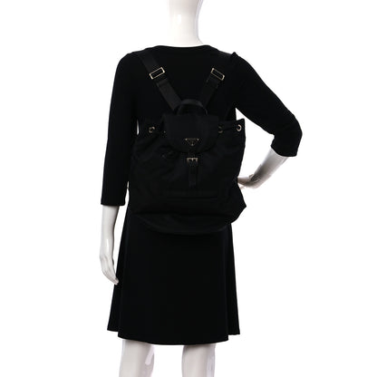 Prada Nylon Vela Saffiano Small Cinch Backpack Black 2 of 12