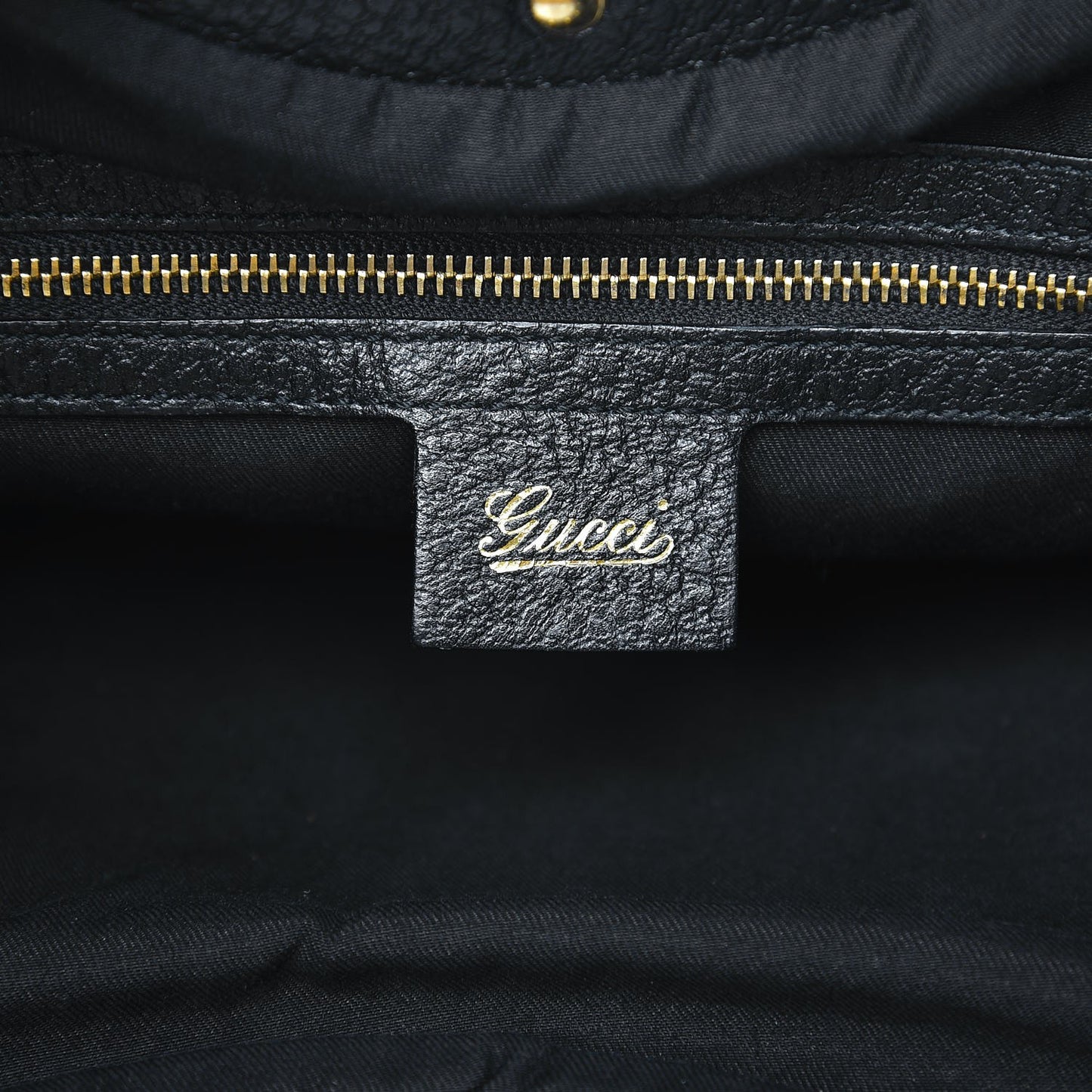 Calfskin Web Metal Bamboo Tote Black