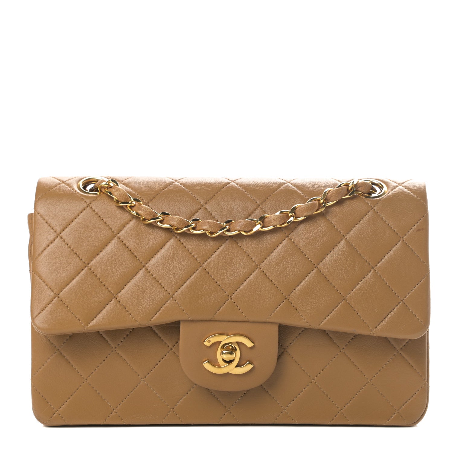 Chanel Lambskin Quilted Small Double Flap Beige 1 of 22