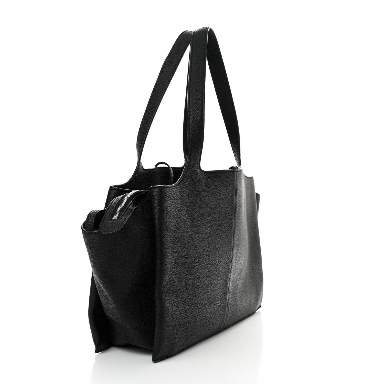 Celine Baby Grained Calfskin Medium Tri-Fold Bag Black 4 of 12