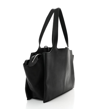 Celine Baby Grained Calfskin Medium Tri-Fold Bag Black 4 of 12