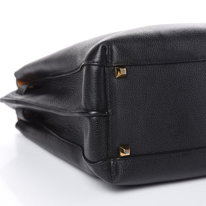 MCM Grained Calfskin Large Milla Tote Black 10 of 14