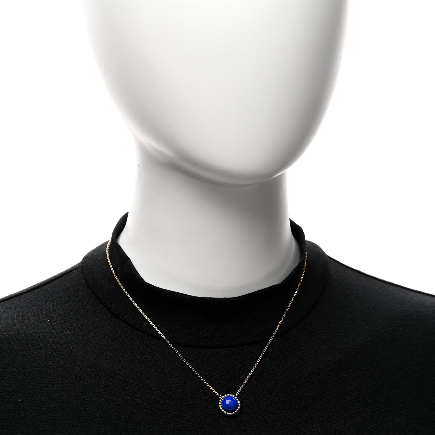 Van Cleef & Arpels 18K Yellow Gold Lapis Lazuli Perlee Couleurs Pendant Necklace 2 of 6