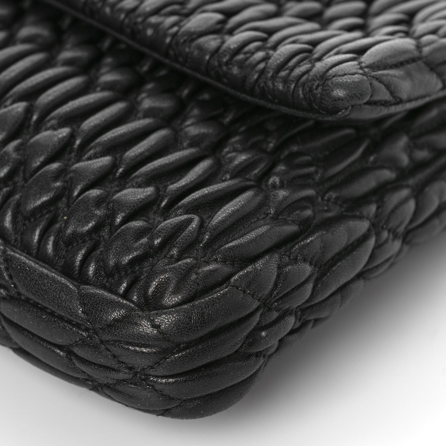 Miu Miu Nappa Matelasse Crystal Flap Clutch Black 8 of 12